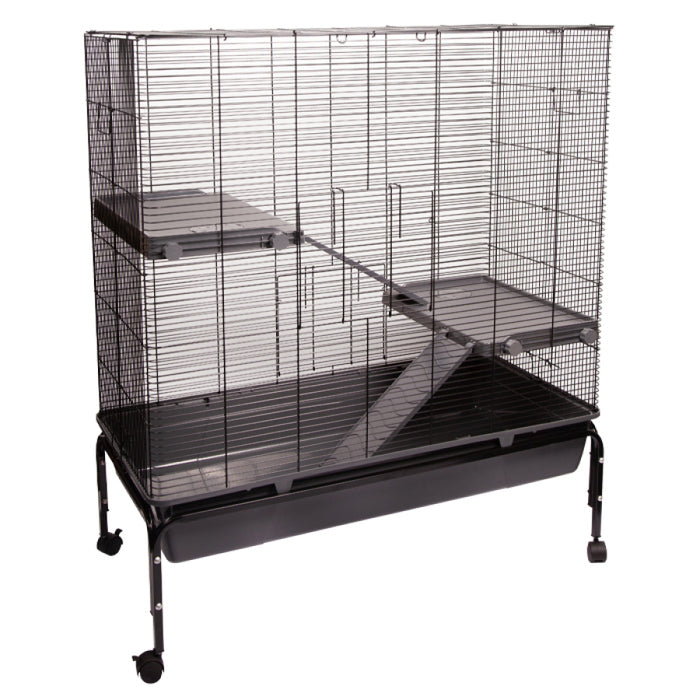 2216 Small Animal Cage W/stand 101.5 W X 51.5 D X 117.5cm H Black Grey