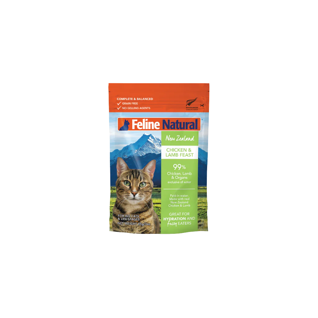 Feline Natural Grain-Free Chicken & Lamb Feast Pouch Wet Cat Food 85g