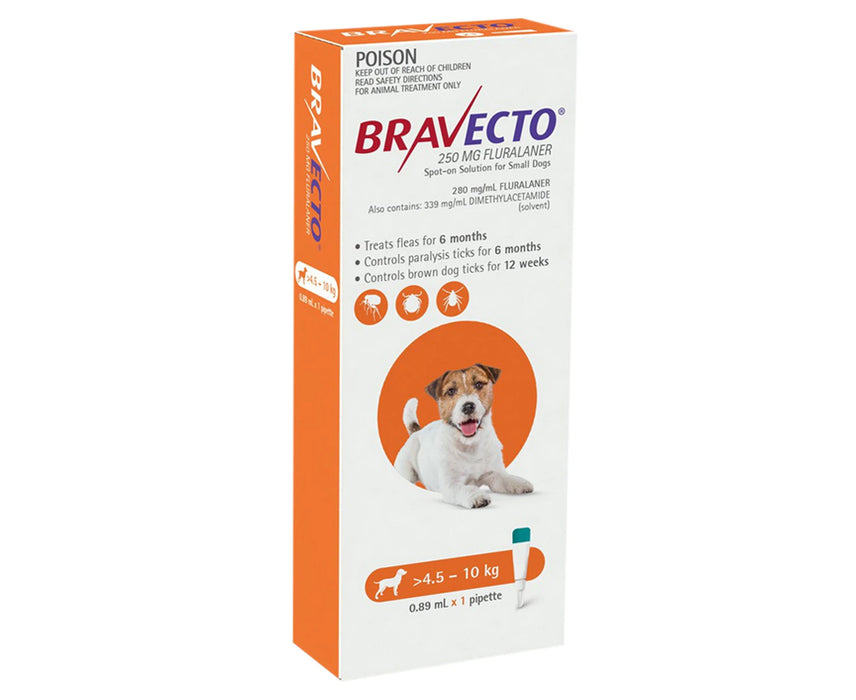 Bravecto Spot On For Dogs Small 4.5-10kg