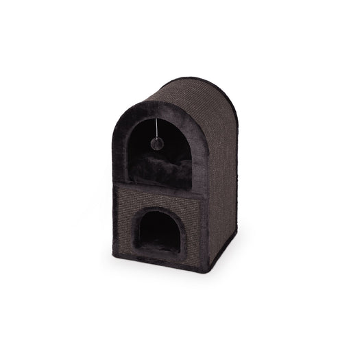 Kazoo 2 Chamber Den [Clr:Charcoal Plush & Sisal]