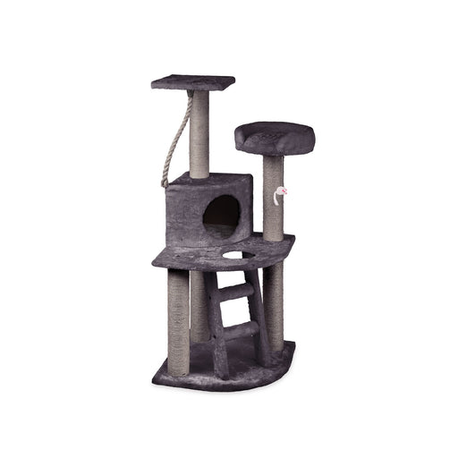 Kazoo 3 Level Playground [Clr:Charcoal Plush & Sisal]