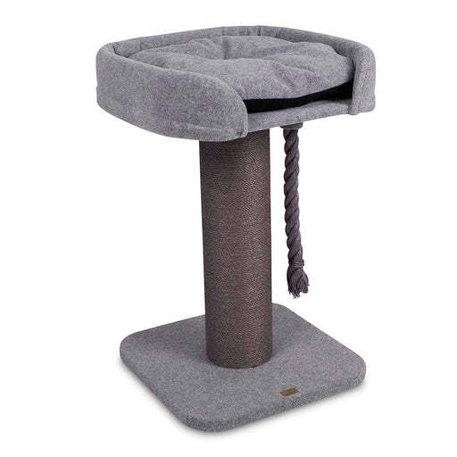 Kazoo High Bed Scratch Post With Rope [Clr:Ash Carpet & Sisal]