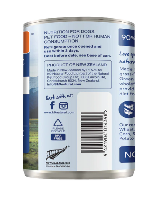 K9 Natural Beef Feast Can 370g