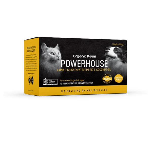 ORGANIC PAWS Powerhouse Lamb & Chicken w' Turmeric & Coconut Oil 1.5kg