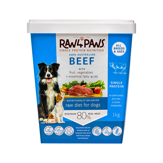 RAW 4 PAWS BEEF CONTAINER 900G