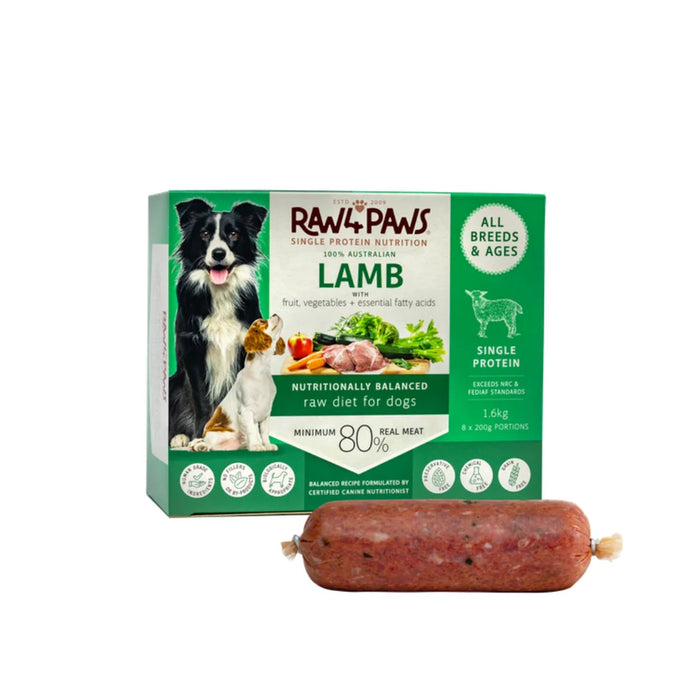 RAW 4 PAWS LAMB ROLLS 8 X 200G