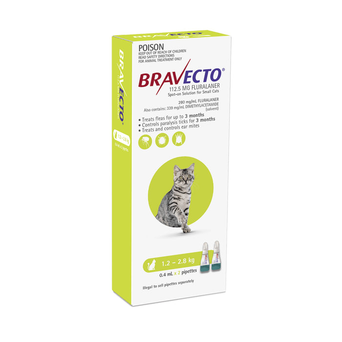 Bravecto Spot On For Cats Small 1.2-2.8kg