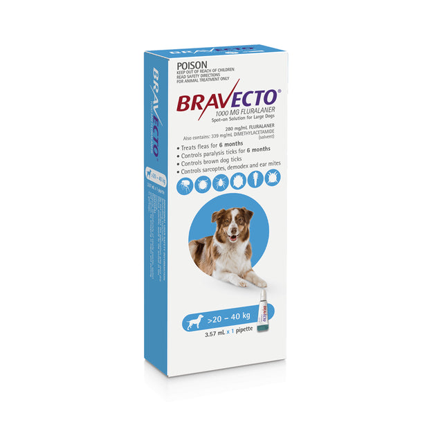 Bravecto Spot On For Dogs Large 20-40kg