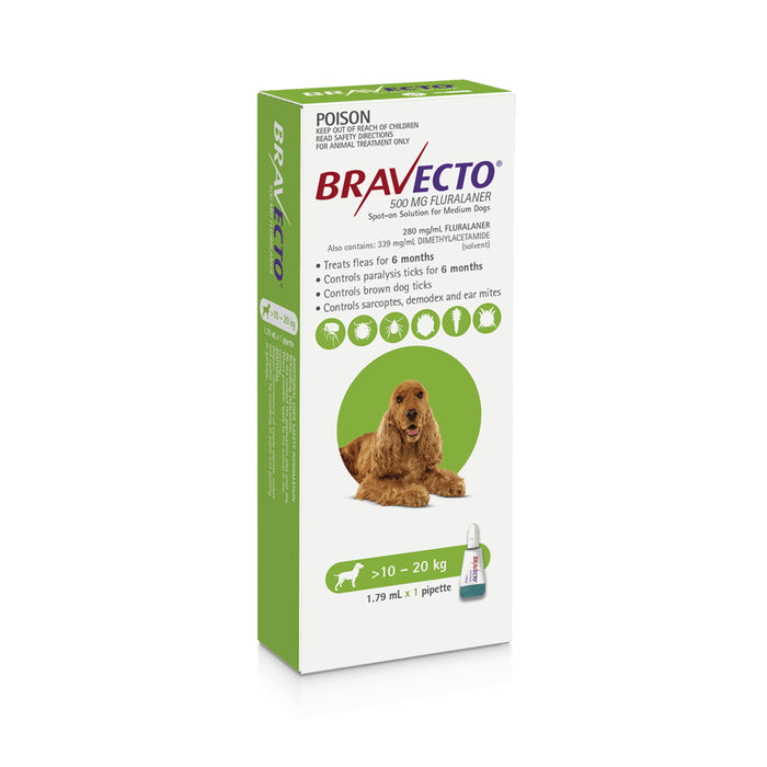 Bravecto Spot On For Dogs Medium 10-20kg